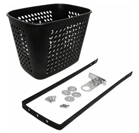 CANASTO PLASTICO CON VARILLA NEGRO