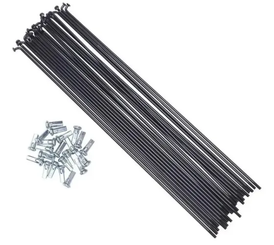 GRUESA DE RAYOS CON NIPLE negro 260 mm x 2 mm