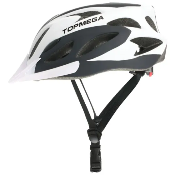 CASCO MTB c/visera TOPMEGA   T.M.    BLANCO / NEGRO